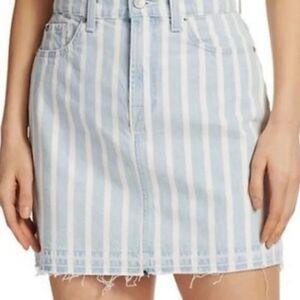 NWOT 7 for All  Mankind Distressed Striped Denim Skirt - Size 32